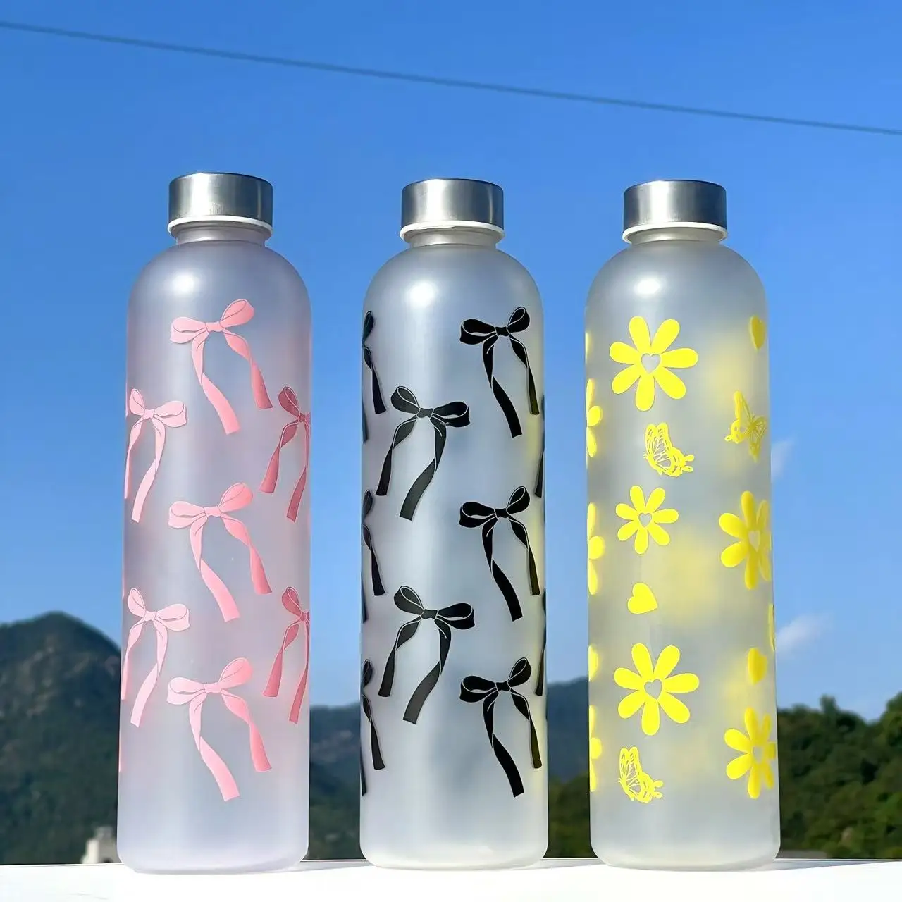 Deportes al aire libre Lindo portátil Deportes Camping Taza Hervidor Botella de agua Adecuado para estudiantes y niñas para usar como regalo para mejor amigo