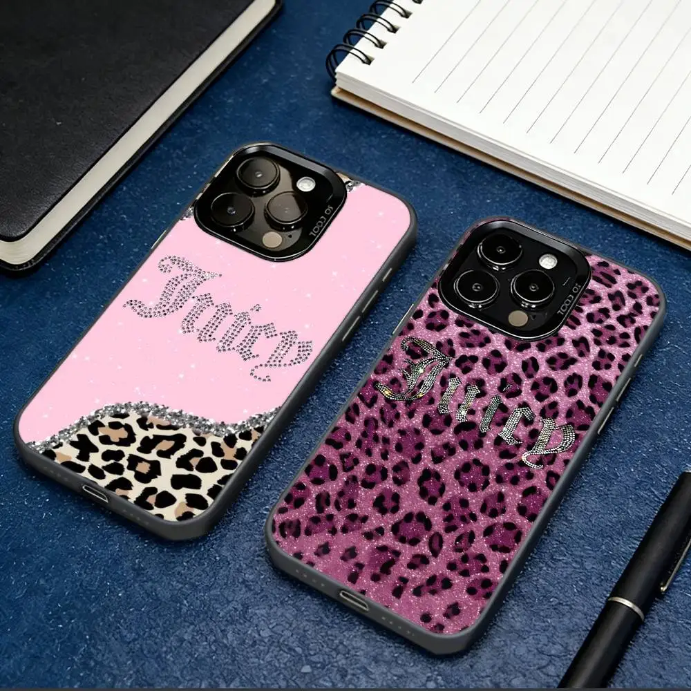 

J-Juicy C-Couture leopard Phone Case For iPhone 17,16,15,14,13,12,11 Plus,Pro Max,XS,Colorful Silver Phone case Funda Cover