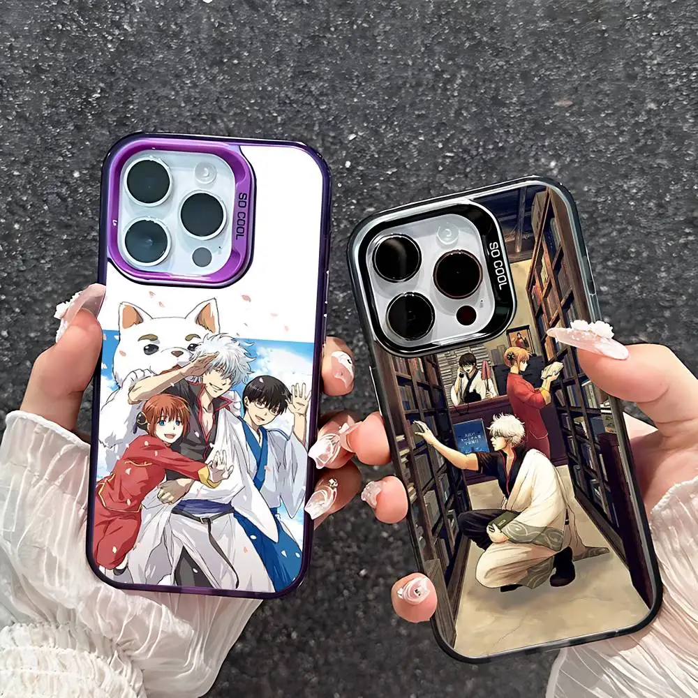Funda Protectora Delgada y Colorida con Diseño de Anime G-Gin Tama-S Premium Silver Back para iPhone 17, 16, 15, 14, 13, 12, 11 Pro Max, Plus