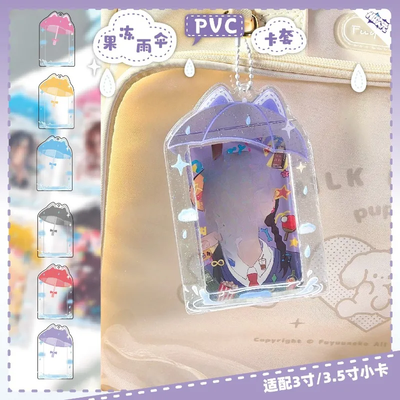 Umbrella‑Shaped Acrylic Photocard Holder, Korean Cute Sweet 3‑Inch Idol Photo Frame, Desktop Display Decor Card Sleeve Supplies