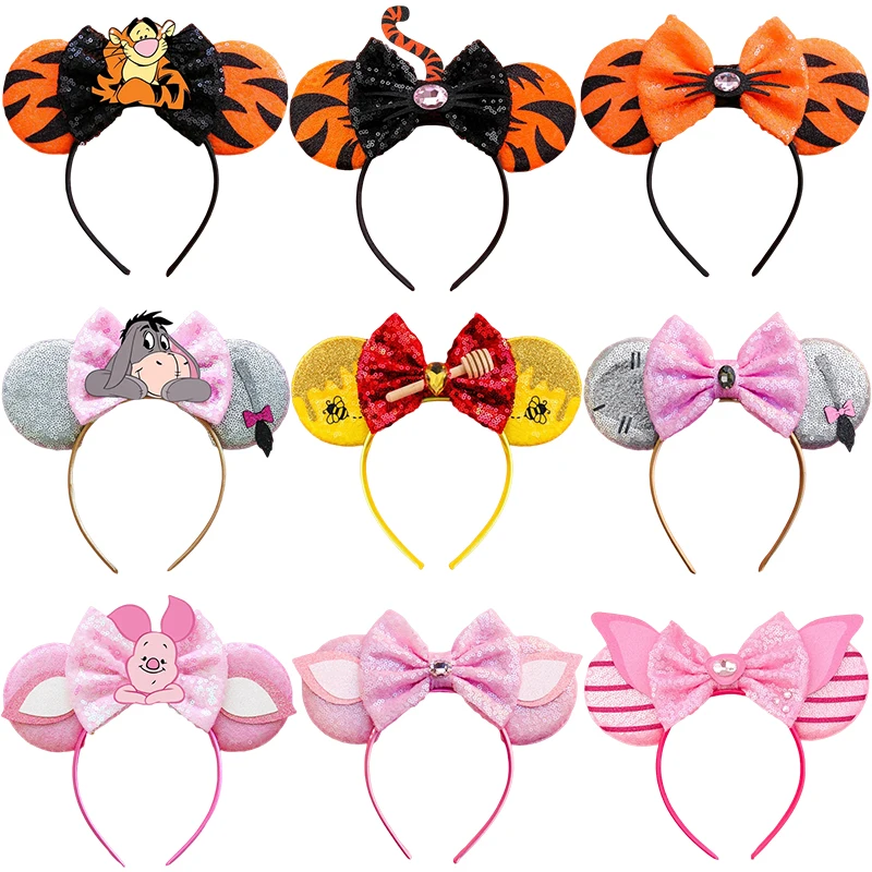 Disney Bee Winnie the Pooh Ears Headband Women Tigger Hair Bands For Girls Eeyore Hair Accessories Kids Piglet Hairband Baby New