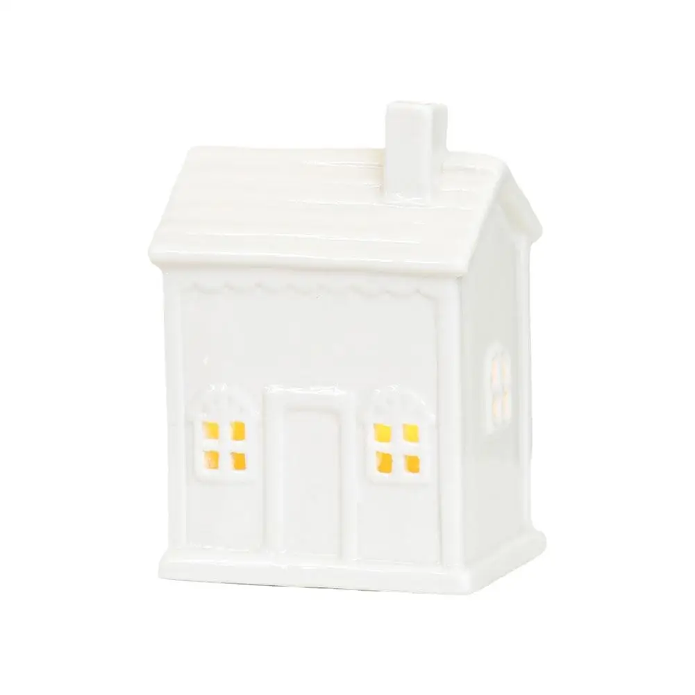Christmas Indoor Ornaments Village Lighted Ceramic Houses Xmas Holiday Farmhouse Rustic For Home Ornament