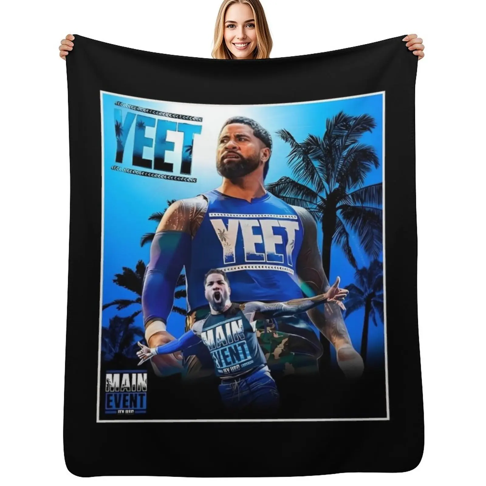 

MAIN EVENT JEY USO Throw Blanket Multi-Purpose Thermal Bed linens Bed covers Blankets