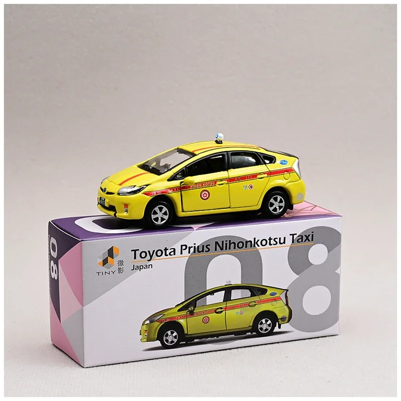 Mały model Toyota Prius Nihonkotsu Taxi ze stopu metalu, skala 1/64, zabawka, prezent
