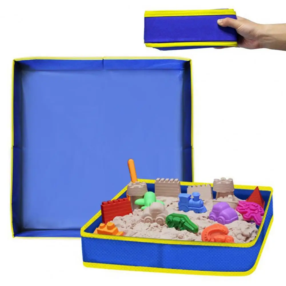 Opvouwbare stoffen zandbak Scheurbestendig polyester zandbak Waterdicht kinderstrandspeelgoed Opbergvak Stoffen zandbak met grote capaciteit