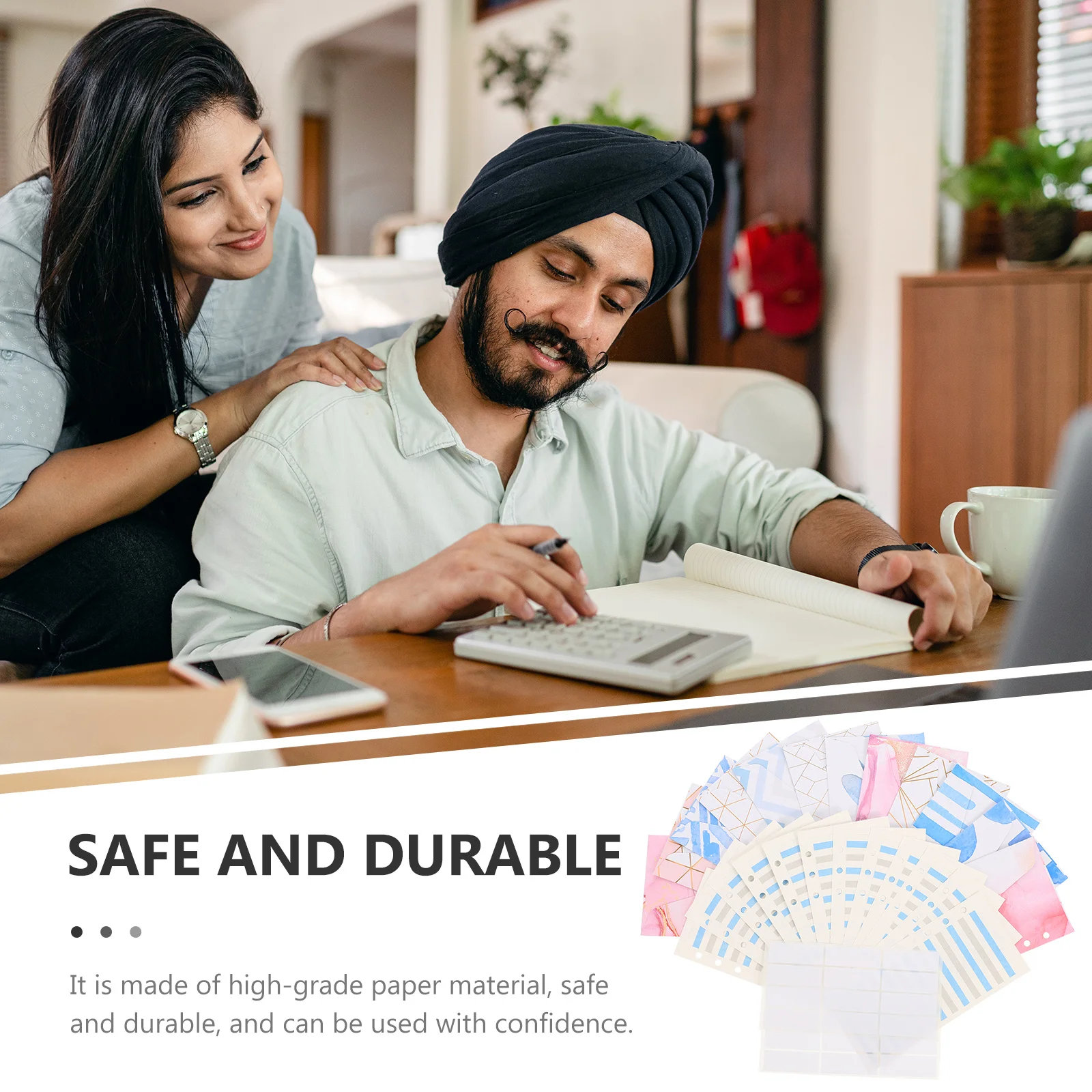 

1 комплект листов для отслеживания денежного бюджета, плотная бумага, портативная папка для финансовых независимости, карманы, расходы