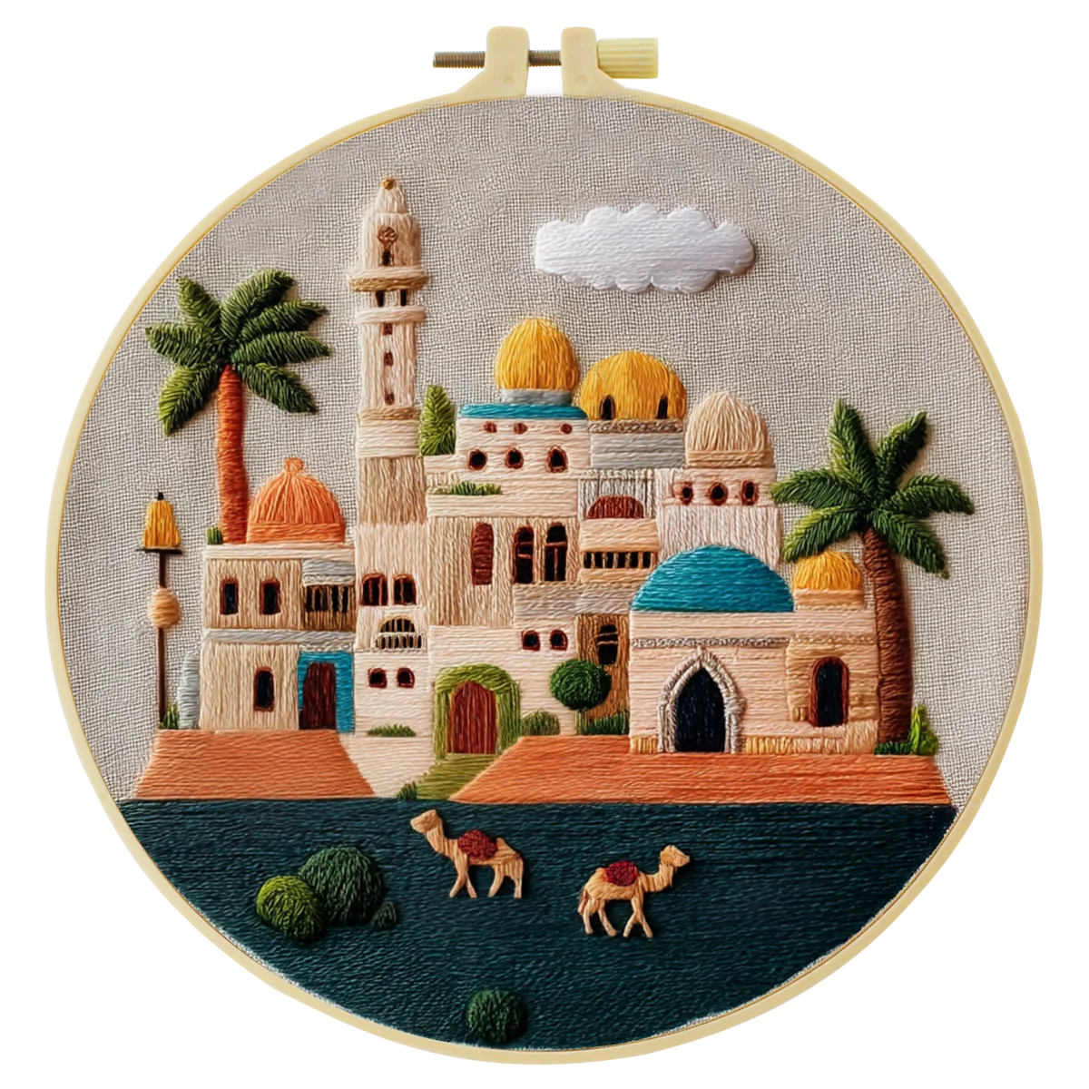 1 Stück 20X20CM/15X15CM 7,87/6,3 Zoll Schloss-Stickerei-Starter-Kit DIY-Kit DIY-Stickerei-Set für Anfänger – Detail 3