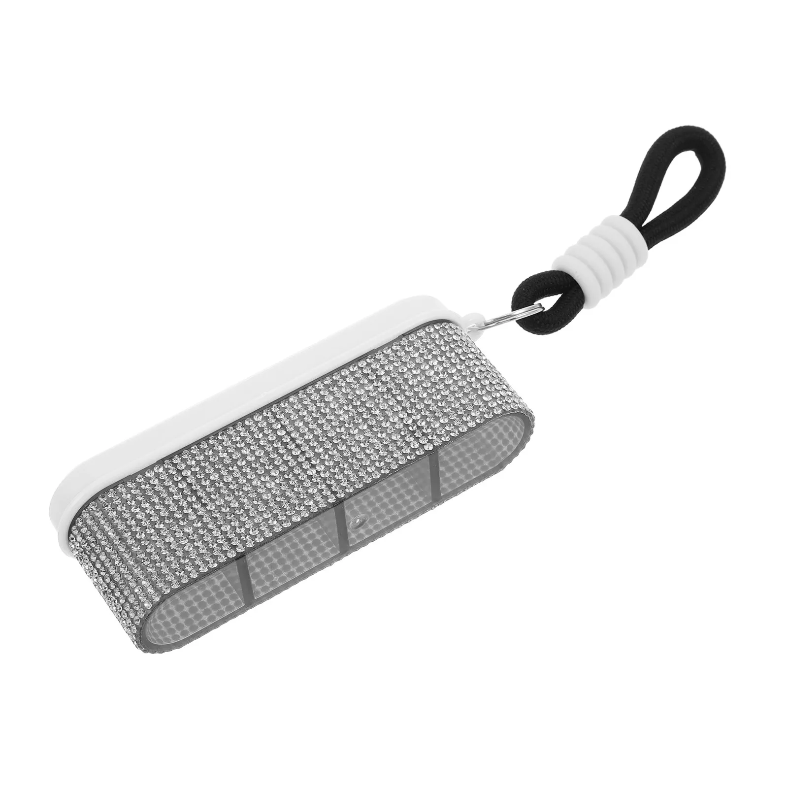 Pill Box Keychain 4 Grids Portable Pill Organizer Rhinestone Medicine Case for Travel Camping Purse Medication Keychain Cute