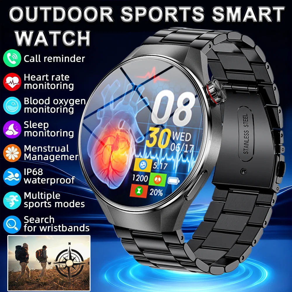 

Новинка от DAORKOW 2025 Смарт-часы для мужчин 1,75-дюймовый HD AMOLED-экран GPS трек сердечного ритма Bluetooth вызов компас умные часы