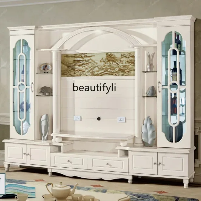 

YH55 All solid wood sturdy board floor cabinet household economical living room TV cabinet