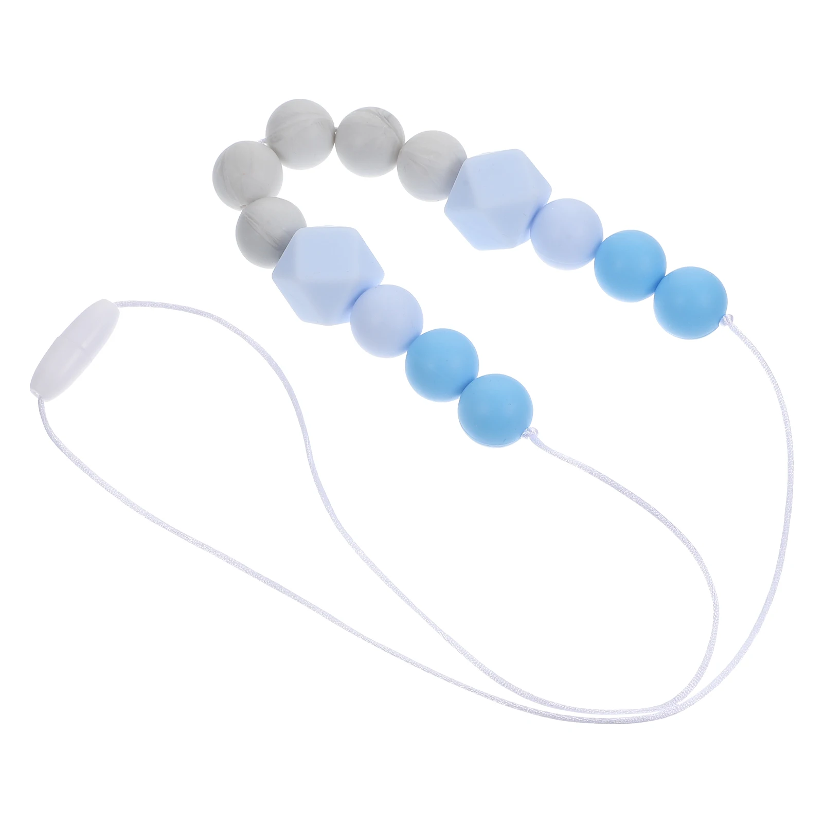 

Contrast Color Necklace Pendant Blue Black Silicone Teething Necklace for Mom Baby Sensory Chewable Nursing Toys
