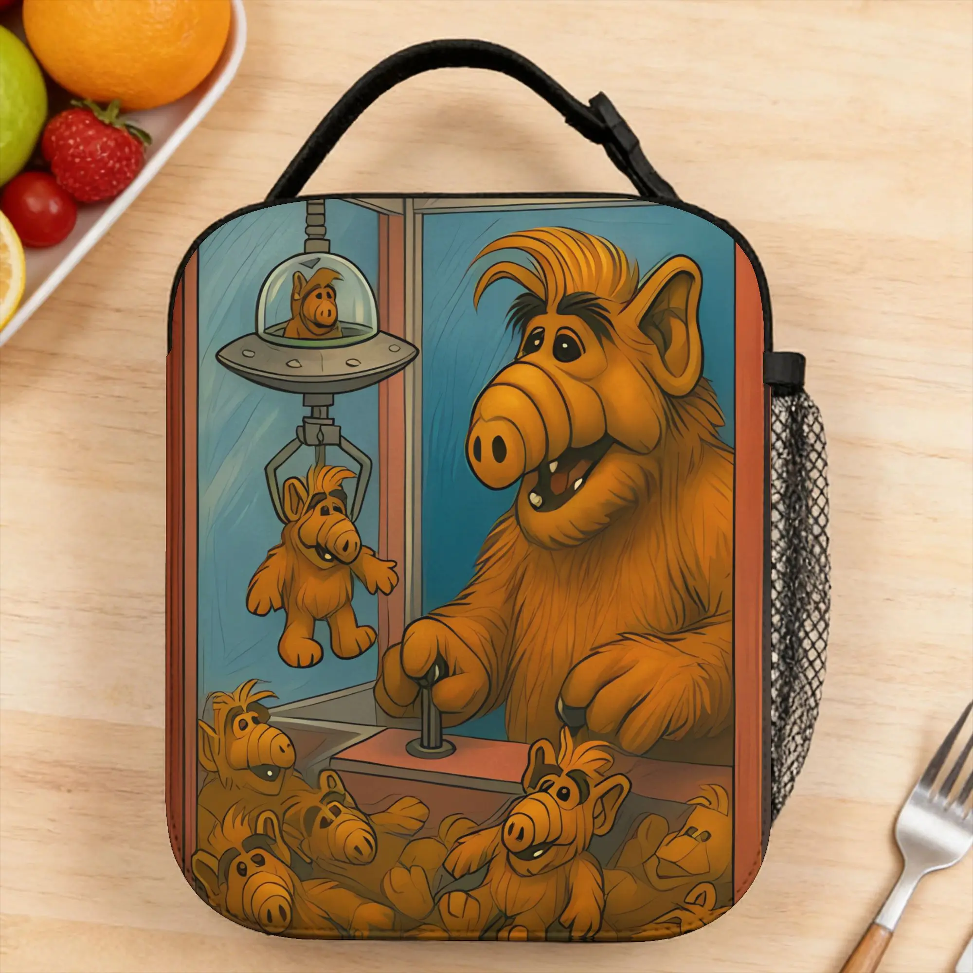 Bolsa de Almoço Alf Thumbs Up, Lancheira Estética para Mulheres, Bolsa Térmica para Piquenique, Sacola Oxford para Alimentos