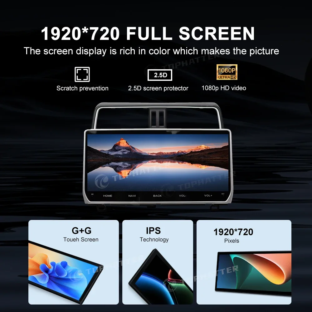 Autoradio da 12,3" per Toyota Land Cruiser Prado 150 2018-2024 Android 13 Wireless CarPlay Android Auto Navi GPS Unità principale HDMI