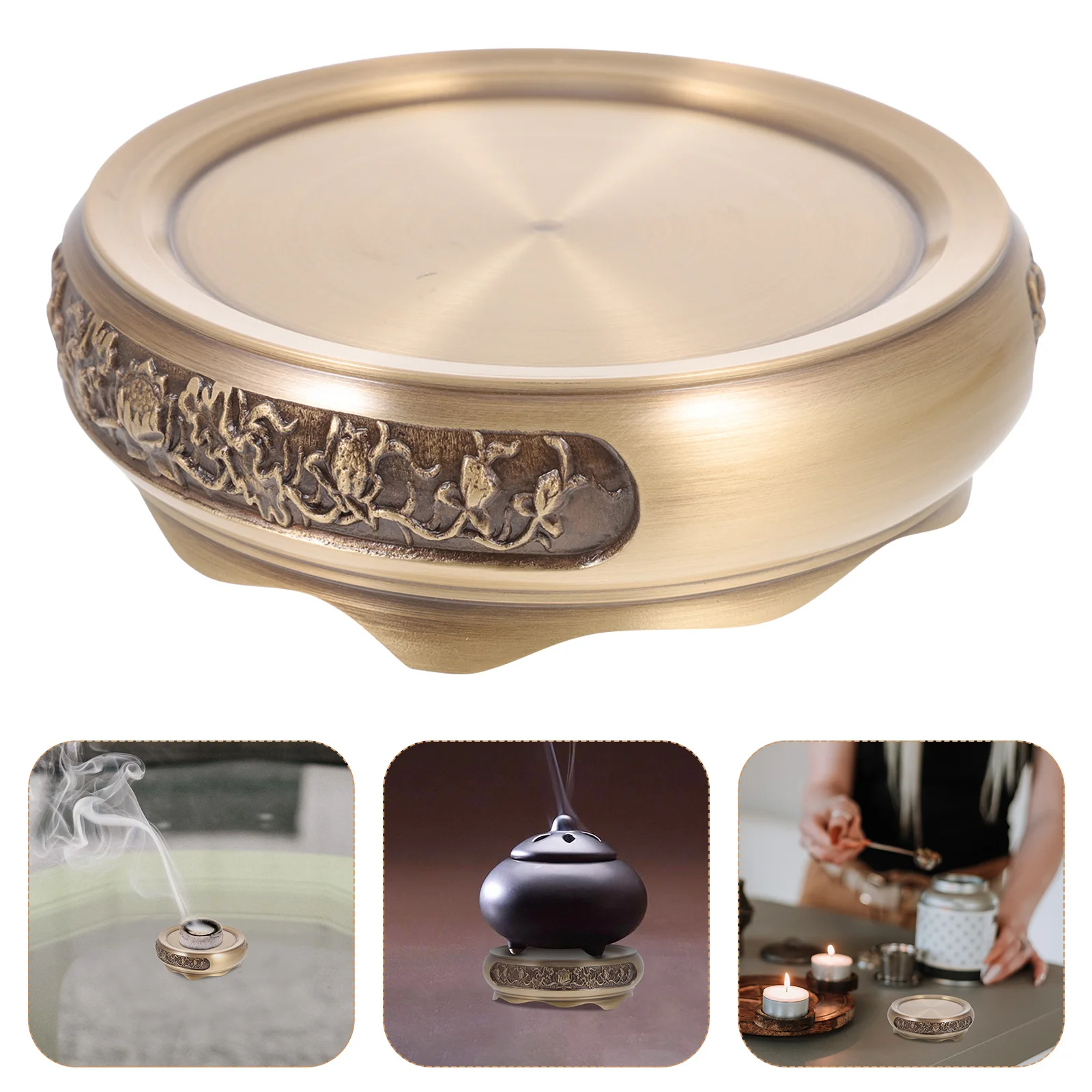 

1pc Copper Incense Burner Base Pure Copper Censer Holder For Home Decor Incense Burner Stand Decorative Censer Base
