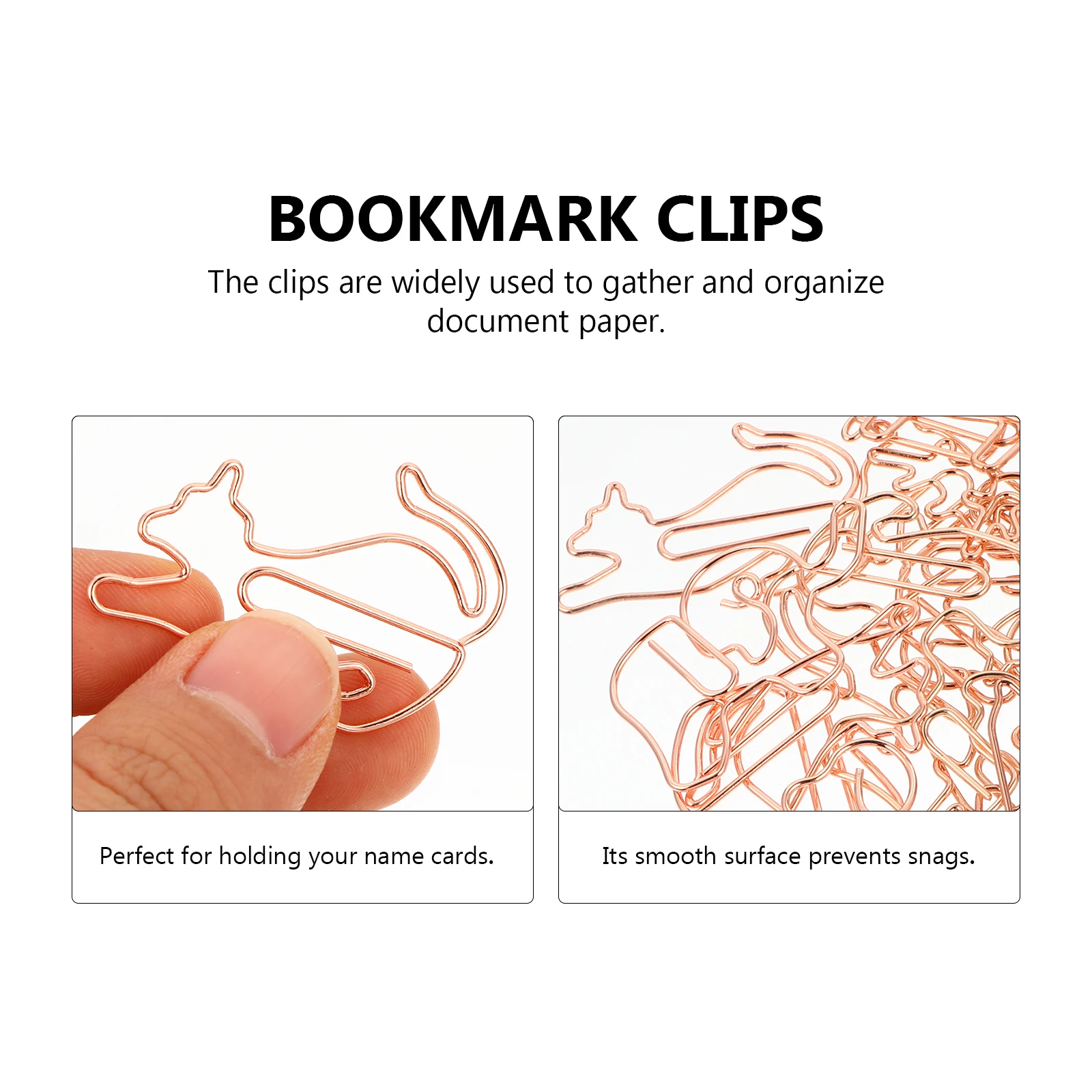 

40 Pcs Animal Shape Metal Paper Clips Golden Bookmark Pins for Notes Photos Files Stylish Desk ganization Student Supplies
