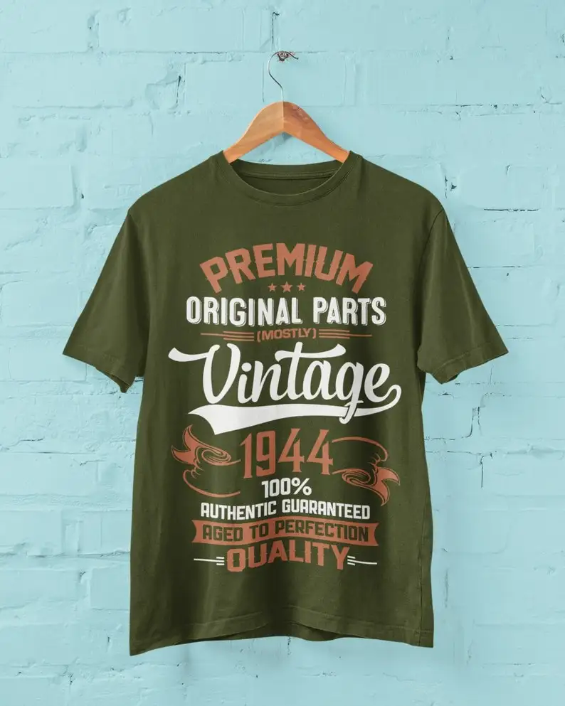 80th Birthday T Shirt 2024 Premium Original Parts Vintage 1944 Aged To Perfection gift ideas for eighty year old BY71