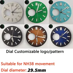 NH38 dial 29.5mm 9-point hollowed out green luminous dial NH35nh36 pointer suitable for NH38 movement watch dial pointer