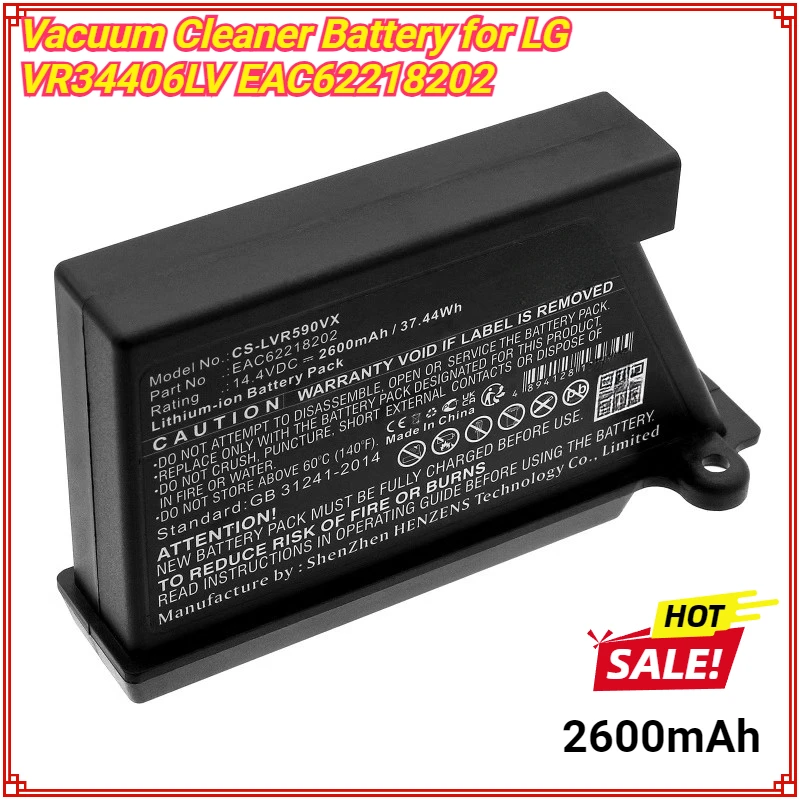 

2600mAh UPGRADE Robot Vacuum Cleaner Battery for LG EAC62218202 VR64703LVMB VR7412RB Li-ion Bateria