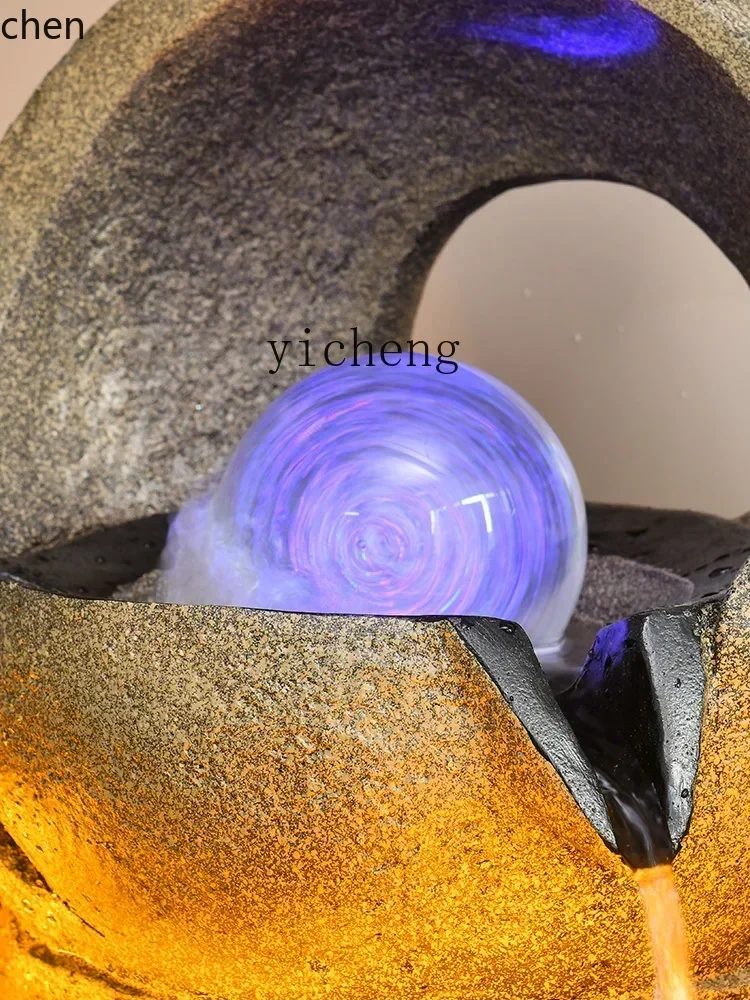 feng shui wheel flowing water floor ornament balcony circulating water fountain living room tea room
