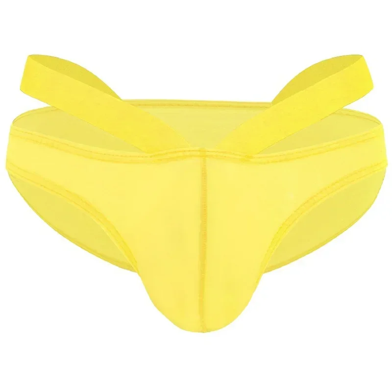 8PCS Sexy Briefs Summer Underwear U Convex Thin Ice Silky Night Club Low Waist Men's Underpants Briefs Slip for Men Jockstrap