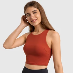 Nepoagym – haut de Sport à col haut pour femmes, haut d'entraînement Racerback avec soutien-gorge intégré, pour course, Yoga, Fitness