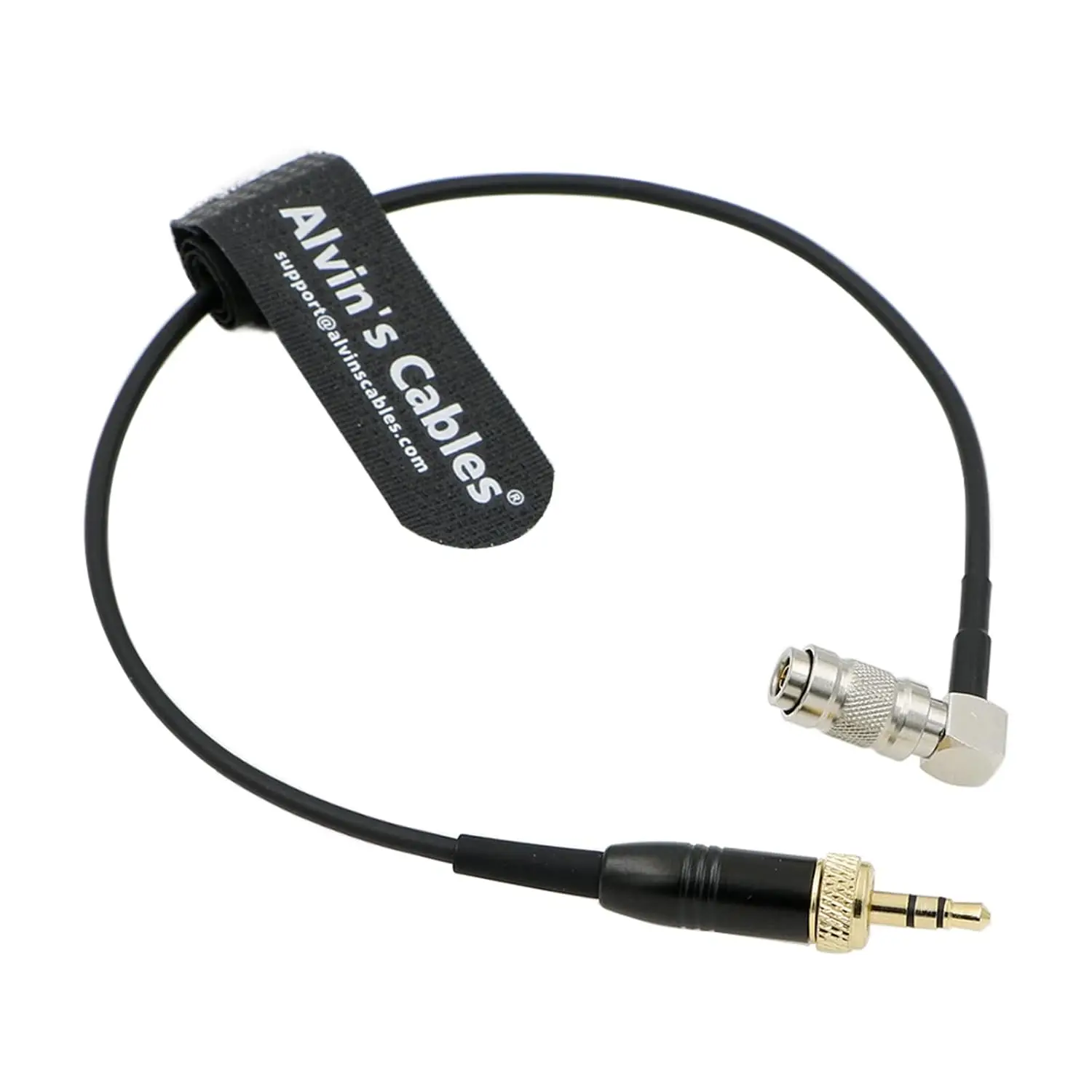 Alvin's Cables Timecode Cable for Canon R5C from Deity Tentacle Sync 3.5mm Lock TRS to Right Angle DIN 1.0/2.3 Time Code Cable