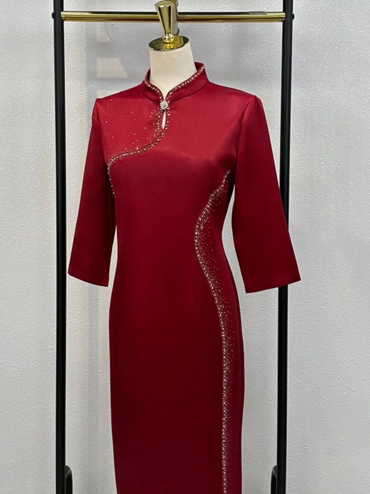 

Ele Acetate Satin Wedding Dr for Mom Spring 2025 New Sle Daughters Marriage andmother Wedding Banquet Clothes Impr...