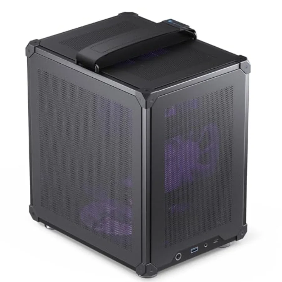 

Handle Mini MATX Mesh CaseSimple Compact Desktop Micro ATX Chassis Upper Cover/Side Panel Tool-Free Open pc case ATX Power Bite