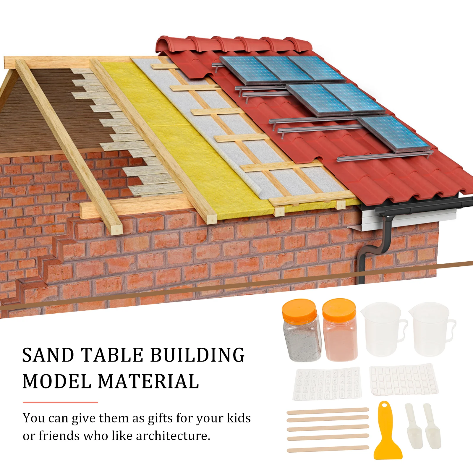 Brick Mold Set DIY Sand Table Building Model Materials Crafts Landscape Kit Tools Scene Accessories Micro Ceramic Tile Scenery