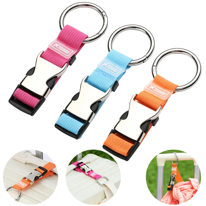 حزام أمتعة مدمج مع مشبك زنبركي معدني؛ أشرطة حقائب نايلون فائقة، قطعة واحدة لحمل الحقائب #3