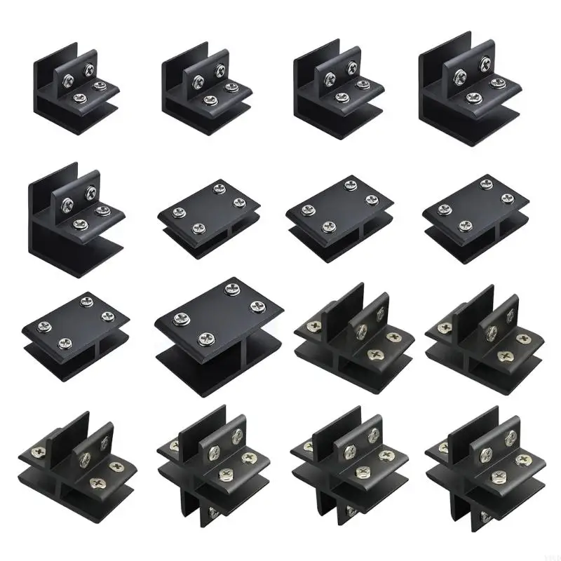 

L/T/ Type Glass Fixing Clip Glass Bracket Connectors Aluminum Alloy Fixed Glass Clamp Furniture Hardware