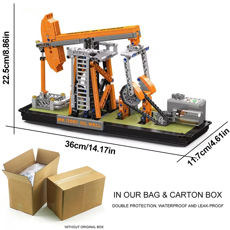 Display-worthy Mould King 17087 Technical Vehicle DIY Toys Motorized Oil Well Building Blocks Puzzle Truck Bricks Christmas Gift