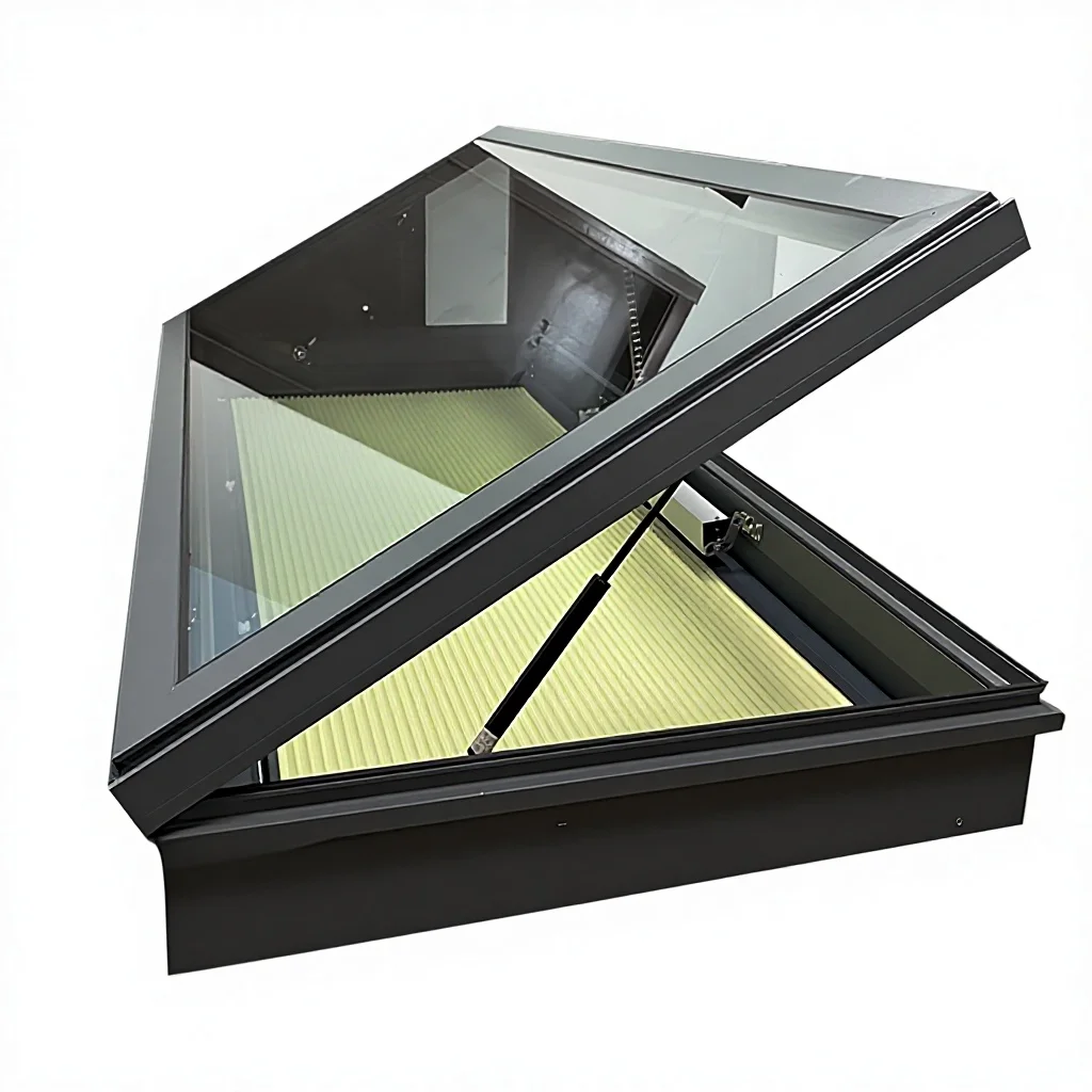 Door Window Factory MY-fcl01 Aluminum Alloy Electric Honeycomb Blinds Modern Design Heat Insulation Sunshade Skylight