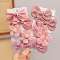 10Pcs/Set Big Bow Flower Elastic Hairbands Children Girls Sweet Hair Ties Fashion Headbands Hair Accessories Rubber Band For Kid