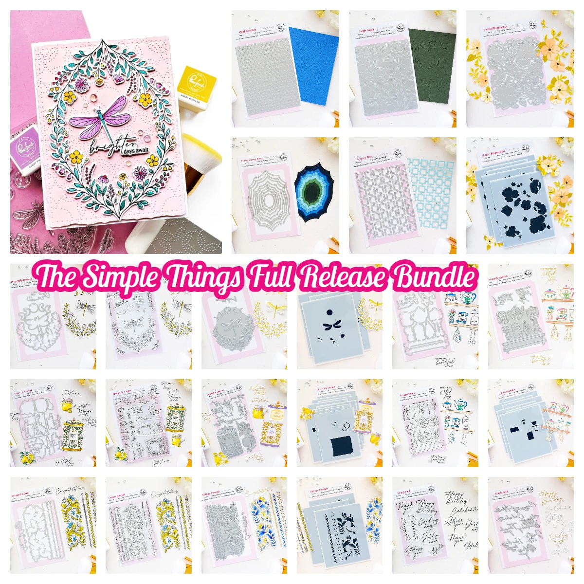 The Simple Things Full Release Bundle Metal Cutting Dies Stamps Stencil Scrapbook DIY Album Dragonfly Dreams Press Plate Craft