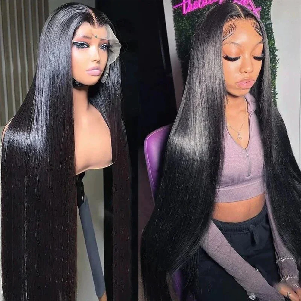 Brazilian 14-36 Inch Bone Straight 13x6 Lace Front Human Hair Wigs Transparent 4x4 Lace Closure Human Hair Wig For Black Women