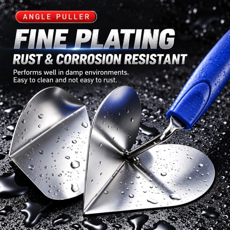 Wall Corner Finishing Trowel with Metal Working Surfaces and Rubber Grip for Controlled Putty Application M4YD