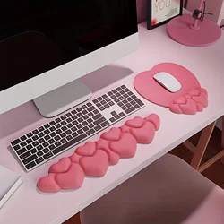 1 Set Heart Shape Mouse Pad with Gel Filled Wrist Rest - Ergonomic Keyboard Support - Non-Slip, Premium Quality for Heartfelt Co