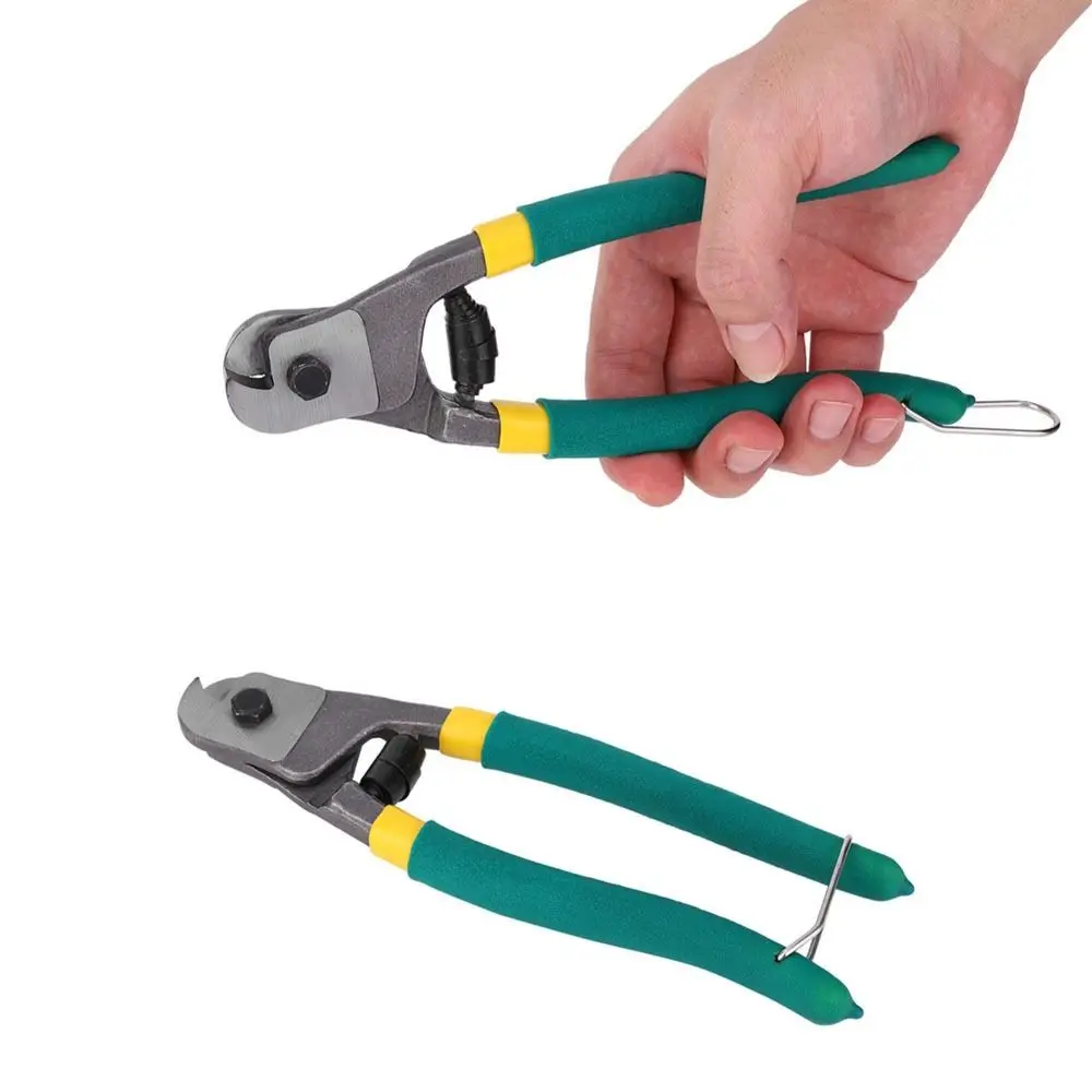 

Durable 8 Inch Wire Rope Cutter Steel One-Handed Cable Cutters Spring-loaded Handle Green Cutting Pliers Brake Cable