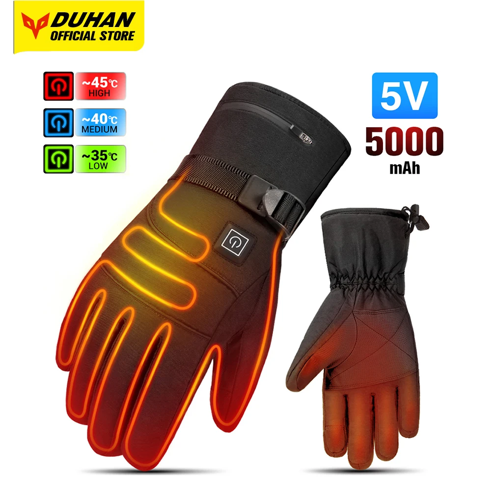 Heated Gloves With 5000mah Rechargeable Battery Motorcycle Gloves Snowboarding Ski Gloves Waterproof Self Heating Equipment