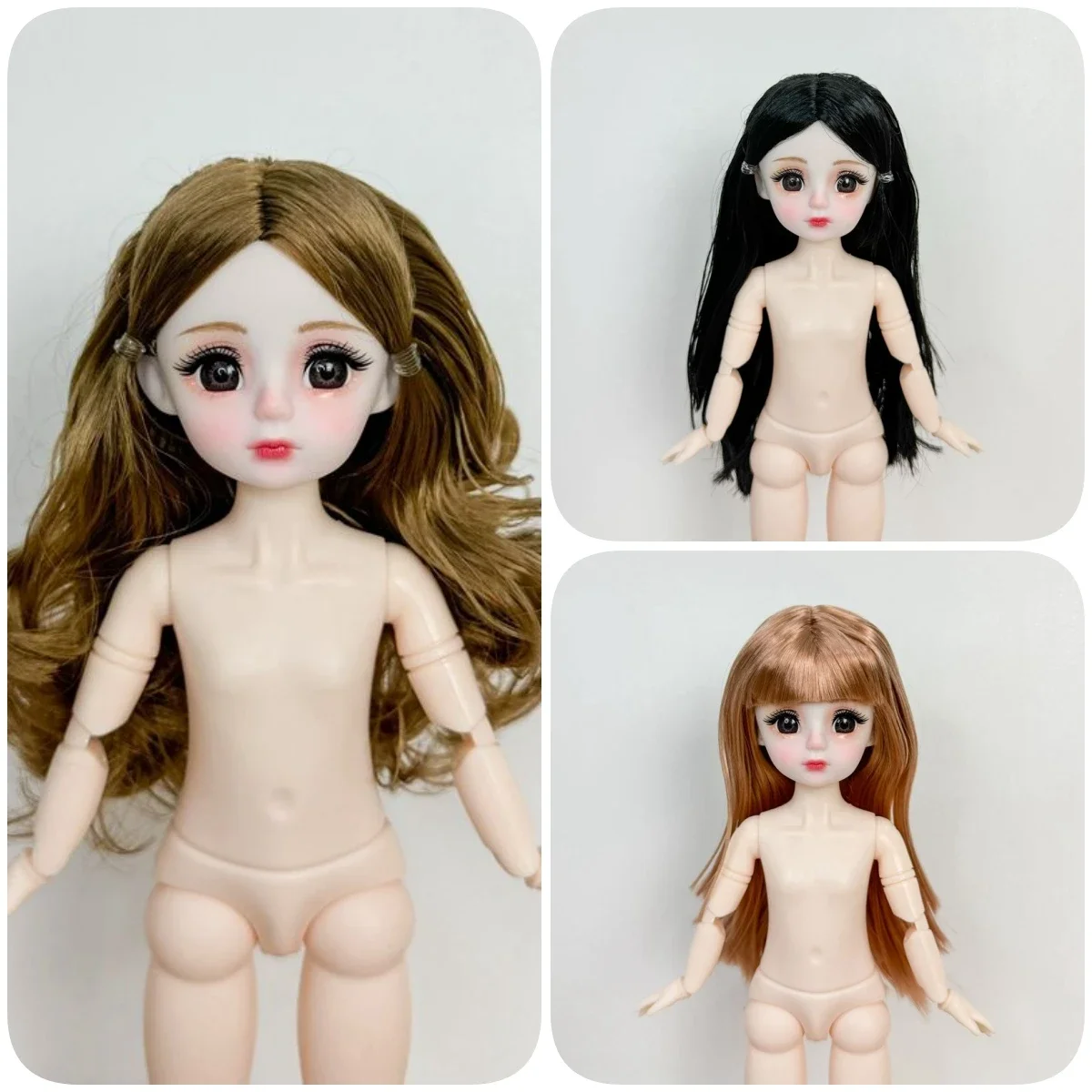 Boneca Princesa com Pura Maquilhagem, Boneca Móvel, BJD, 20 Articulações, 30cm, 1:6