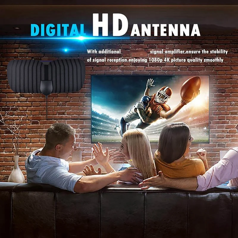 Ricevitore di segnale digitale terrestre DVB-T per interni HD da 3600 miglia Antenna TV NBC gratuita 4K