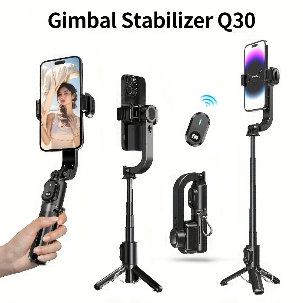 

Q30 Single-Axis Handheld Stabilizer 360° Rotation Stable and Anti-Shake Tripod for Vlog Recording and Live Video Streaming