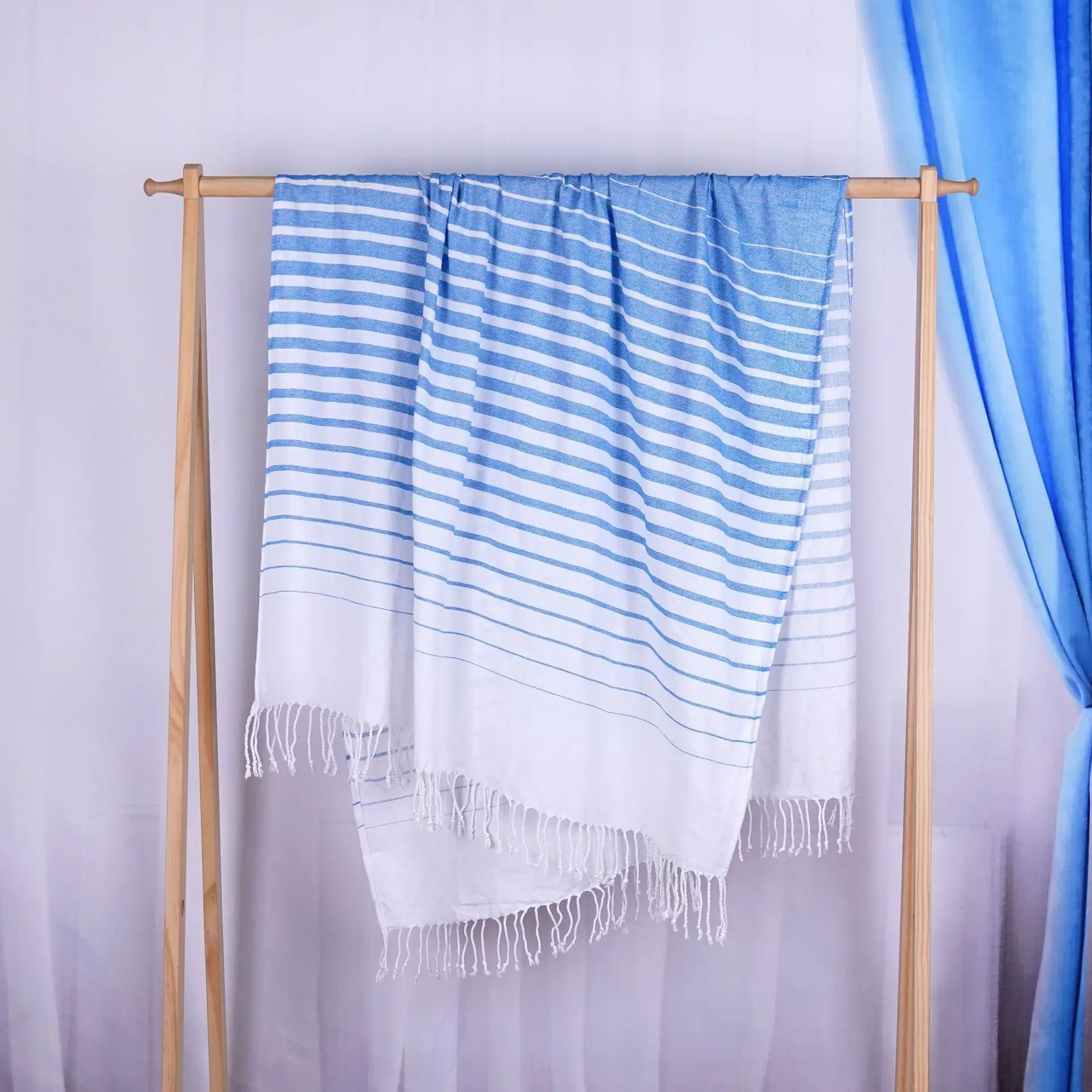 

Праздничные полотенца Полосатые банные полотенца с кисточкой Натуральный турецкий пляжный набор полотенец для ванной комнаты Бассейн Впитывающие полотенца