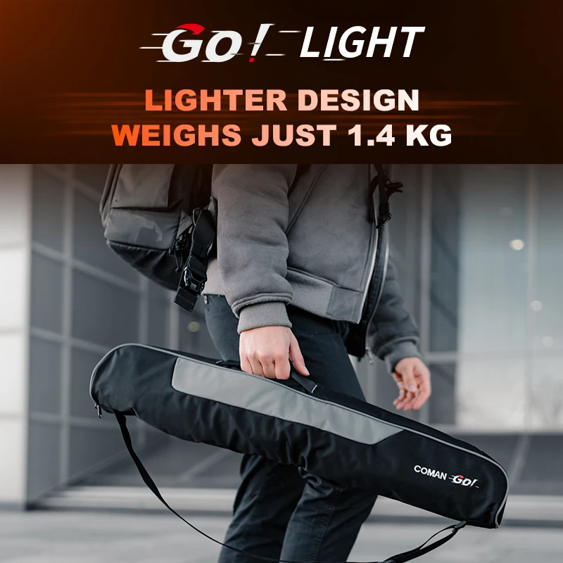 COMAN M1 Mini V1 A32 Monopod z włókna węglowego, lekki statyw podróżny, 4-sekcyjny, podnoszenie jednym kliknięciem, głowica wideo z płynnym tłumieniem do lustrzanek cyfrowych — zdjęcie produktu 3