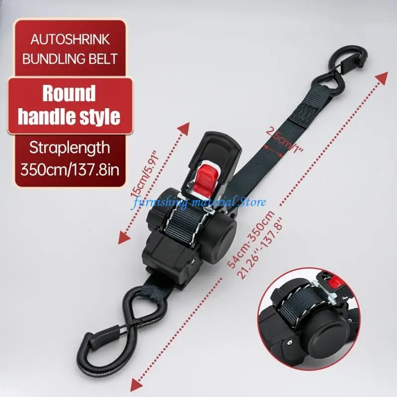 Picture 5: Y5GD Retractable Ratchet Straps with S Hook Cargo Ratchet Tie Down Luggage Belt for Trailers Vehicles