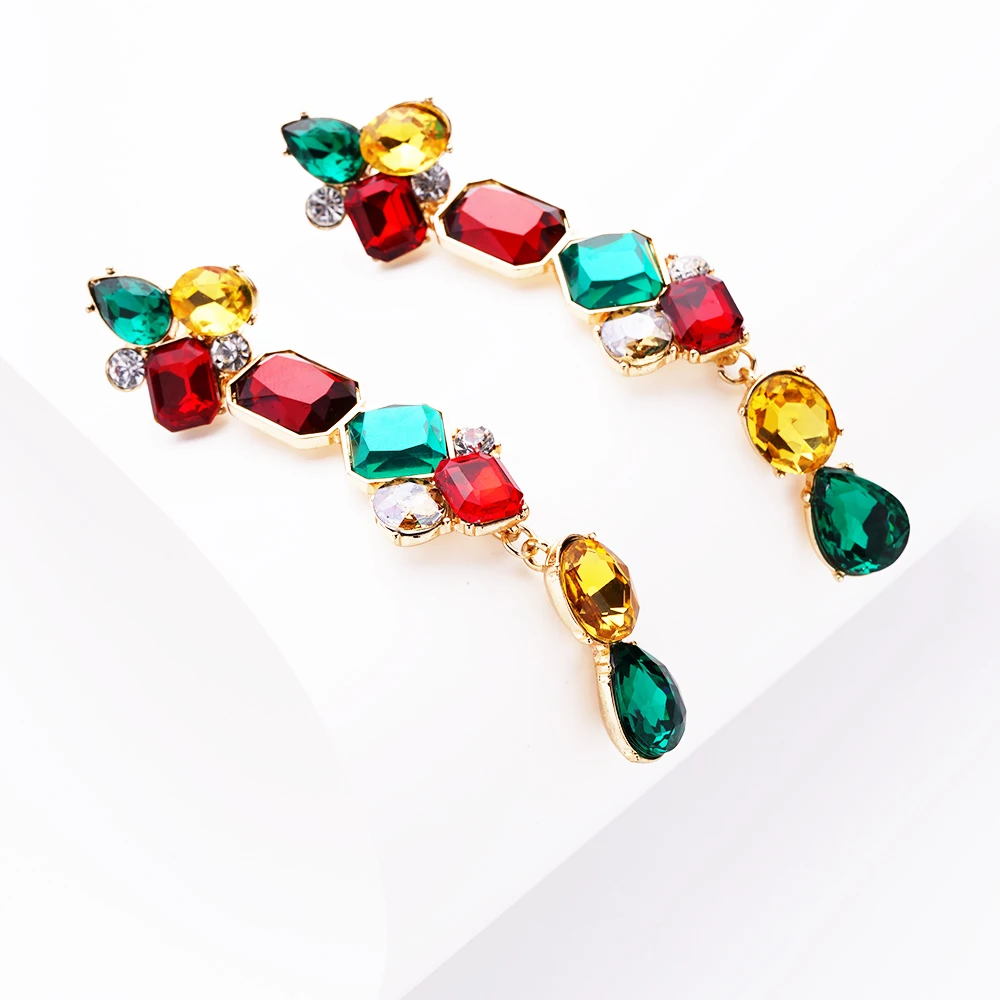 

Rhinestone Earring Set Long Hanging Free Shipping Turkey Cheap Goods for 2 Uah Decoration Bohemian Jewelry