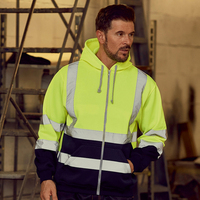 Men Safety Hoodie Sweatshirt M-4XL Night Work Pullover Hoodie High Visibility Safety Jacket Hi Viz Workwear