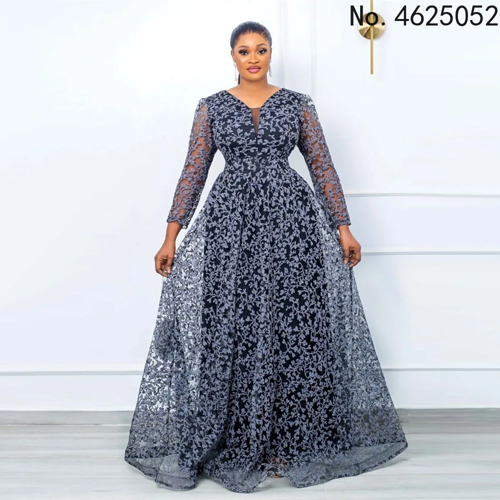 Eleganckie afrykańskie sukienki z nadrukiem dla kobiet Dashiki Africa Clothes Plus Size Evening Party Long Dress Dubai Kaftan Abaya Muslim Gown