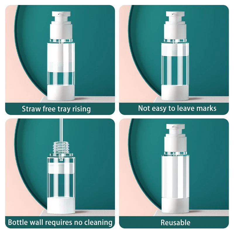 15/30/50/80/100ml Vacuum Lotion Spray Bottle Travel Portable Refillable Bottles Clear Airless Cosmetic Cream Pump Bottle